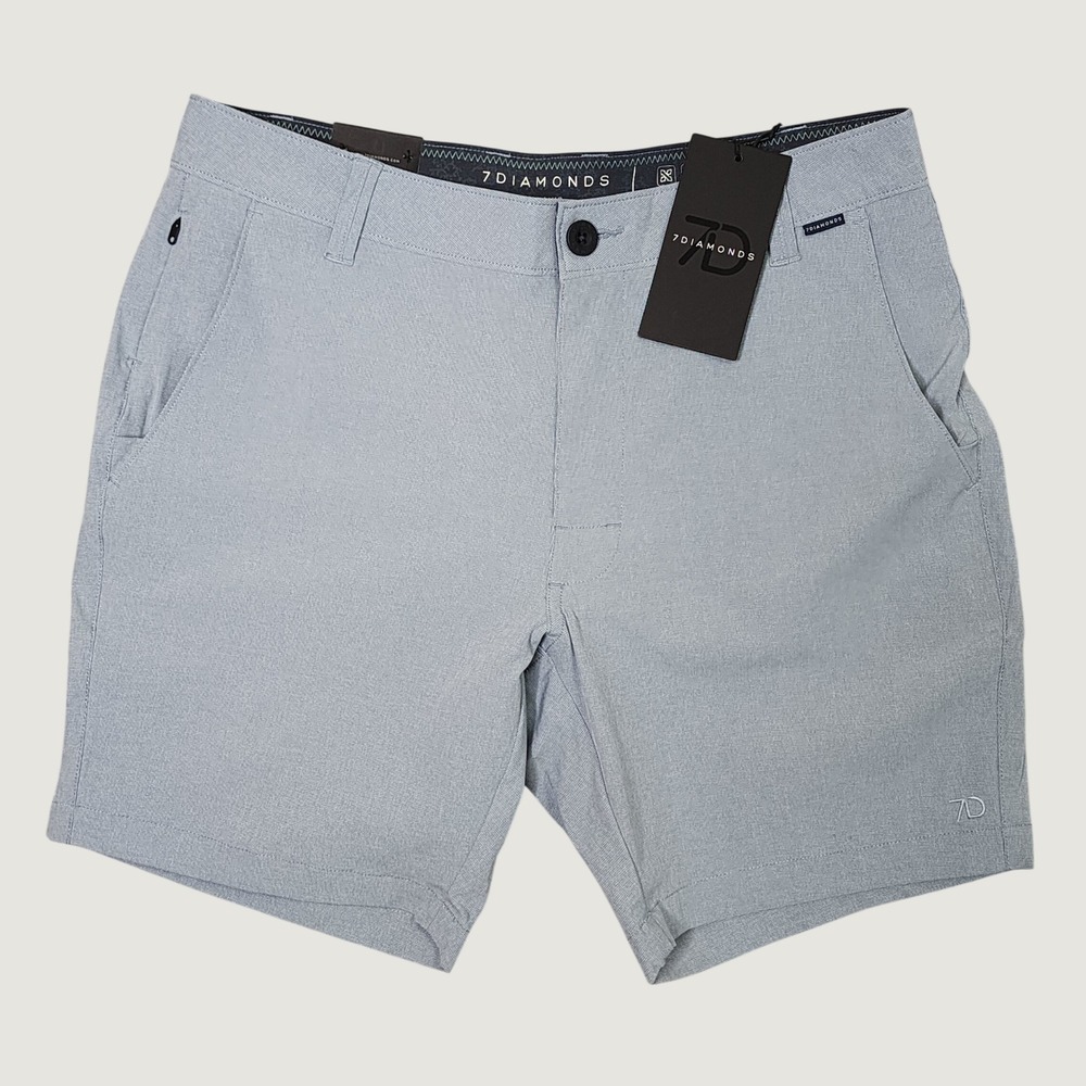 7 Diamonds Dynamic Performance Shorts Mens 30 Blue Stretch Golf Tech Chino NEW - Picture 2 of 10